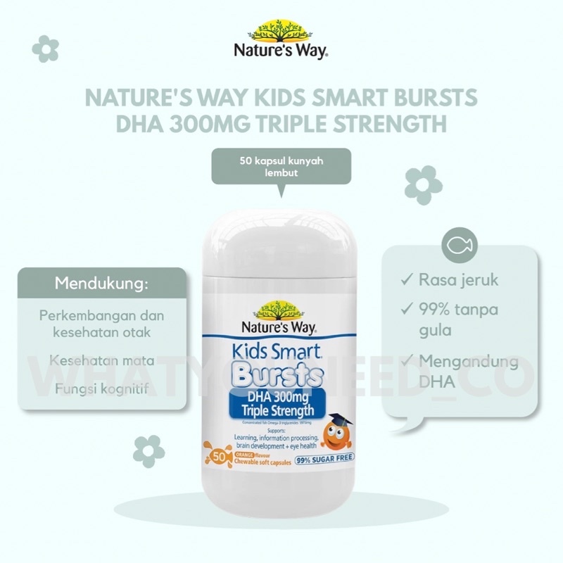 Nature’s Way Kids Smart Triple Strength DHA 300mg (isi 50) untuk usia 1tahun+
