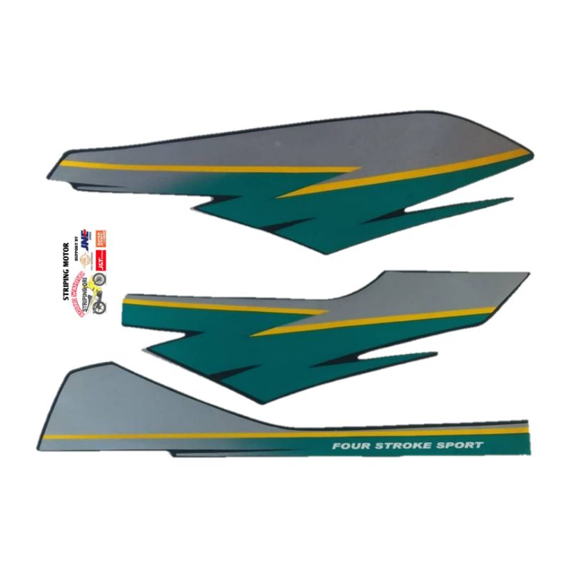 STIKER STRIPING LIS BODY MOTOR HONDA GL MAX 1995 SILVER HIJAU VARIASI 1994 1996 GL PRO