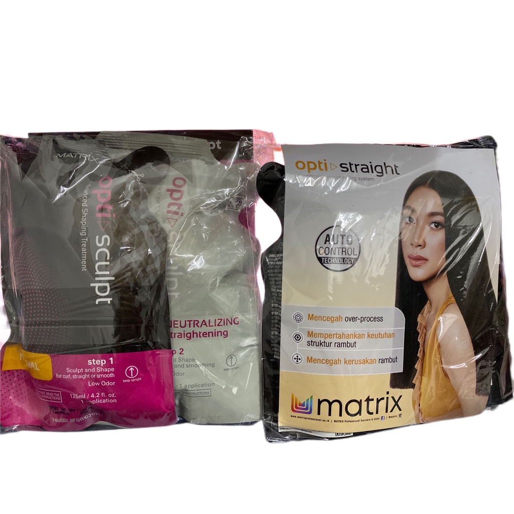 MATRIX MINI OPTI STRAIGHT OPTISTRAIGHT 125ML STEP 1 &amp; STEP 2 OBAT PELURUS RAMBUT/SMOOTHING