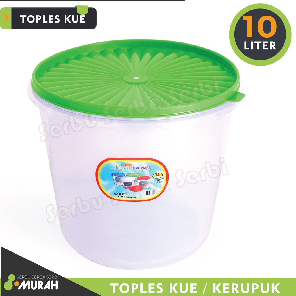 Serbu Murah -  Toples Yjp 10 L - Toples Plastik Bulat Toples Kerupuk Serbaguna - Termurah Terlaris