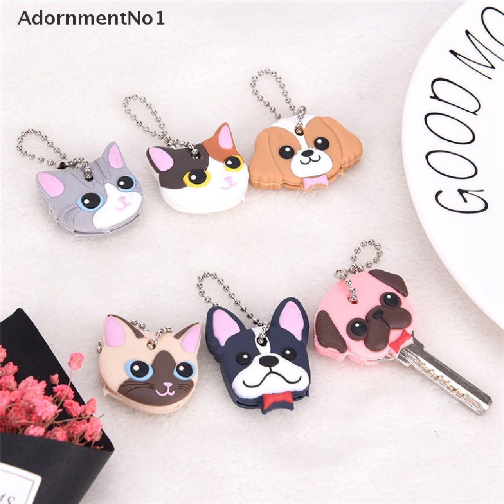 (AdornmentNo1) Gantungan Kunci Bentuk Anjing / Kucing / Kelinci Bahan Silikon PVC