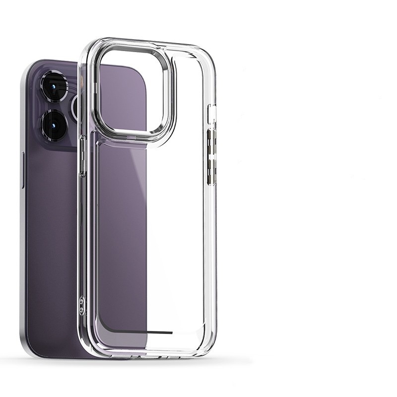 Case Bahan Akrilik Warna Ungu Tua Tahan Banting Untuk iPhone 14 13 12 11 Pro Max 14 Plus