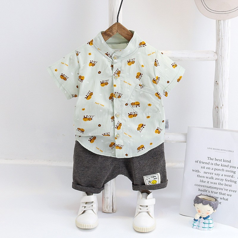 HappyOliver SET KEMEJA HappyOliverNEYBEE EBV Setelan Kemeja Bayi Laki-laki Lengan Pendek