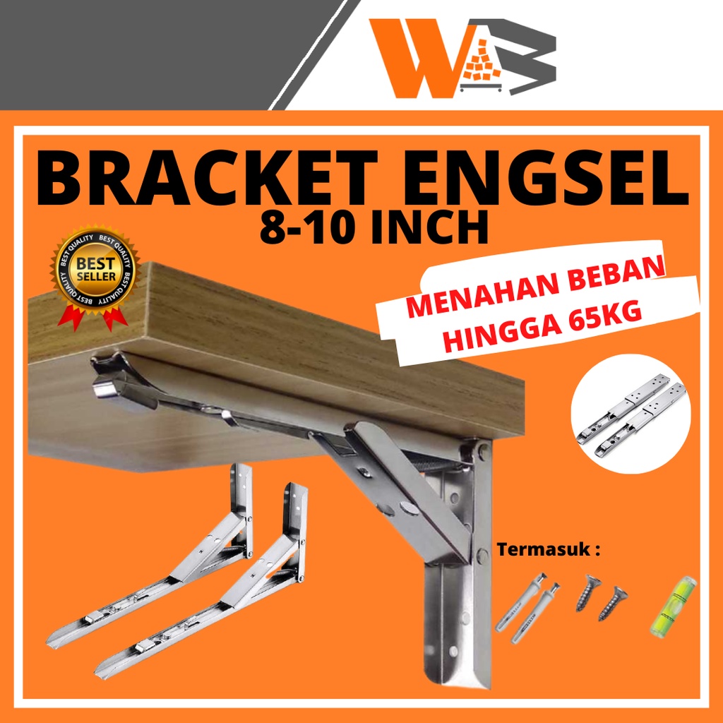 COD Engsel Meja Lipat Dinding Siku Lipat Meja Dinding  Siku Meja Lipat 65Kg 8 Inch 10 inch 2 Pcs D23