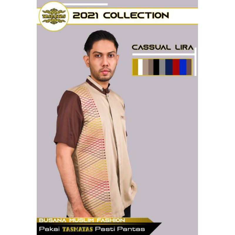 2021 Tasmatas Collection FASHION BAJU BUSANA MUSLIM PRIA Baju Koko Muslim Pria Katun Bordir lira