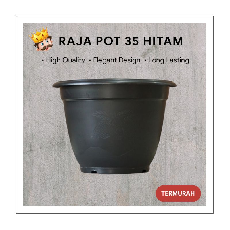 Pot Bunga Hitam 20 22 25 30 32 35 | Pot Tanaman Hitam Plastik