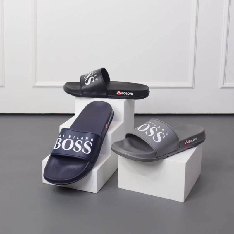 (BOSS) SANDAL SLOP PRIA COWOK KEREN NYAMAN RINGAN BAHAN EVA