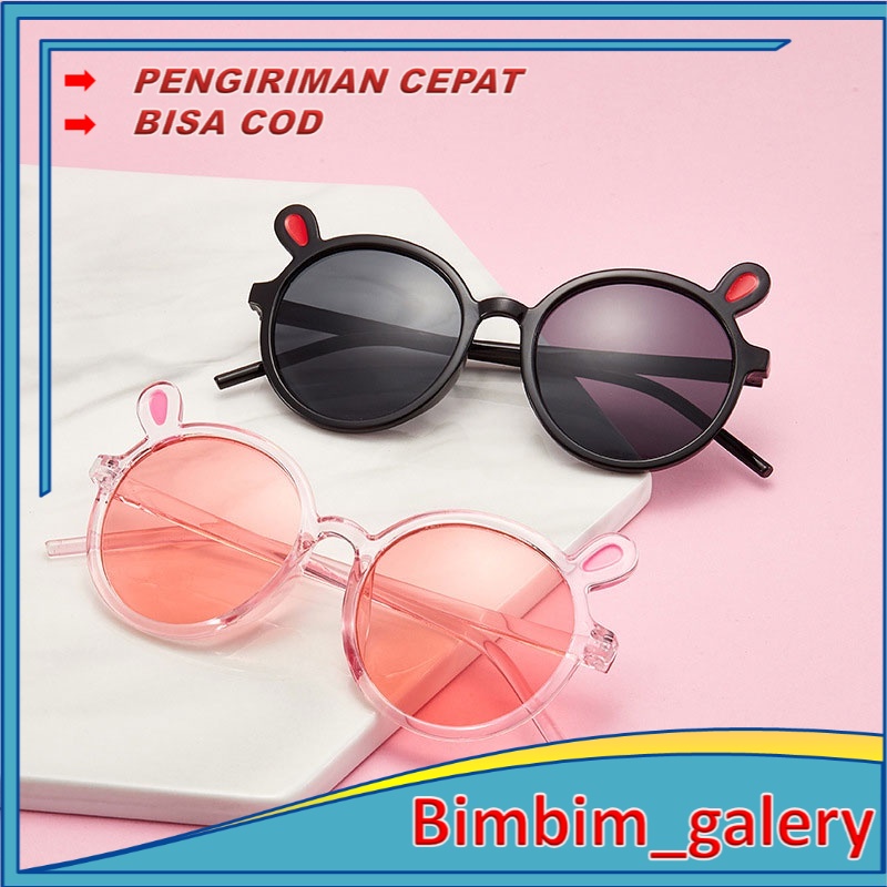 BIMBIM Kacamata Anak New Trend/Fashion Anak Terbaru Telinga Kelinci Transparant Anti Blue Light Kacamata Hitam High Quality Import