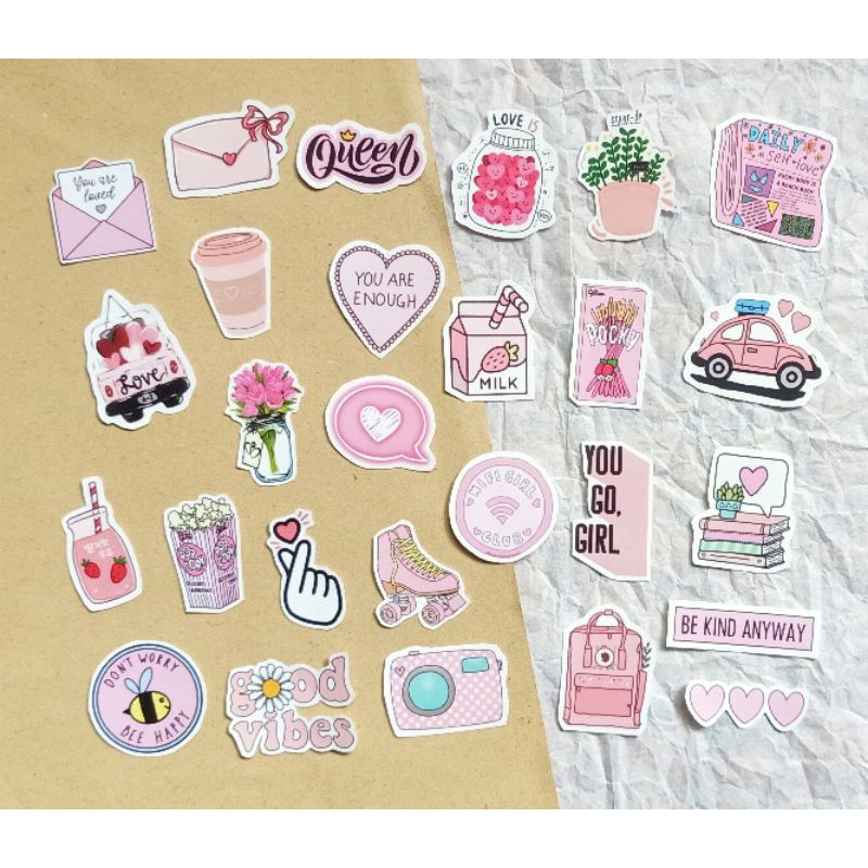

(NEW) STICKER DECO AESTHETIC PINK PART.2