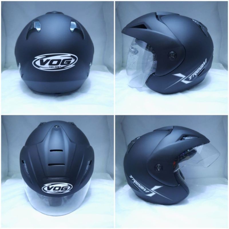 HELM HALF FACE VOG XTREAM HITAM DOFF SNI