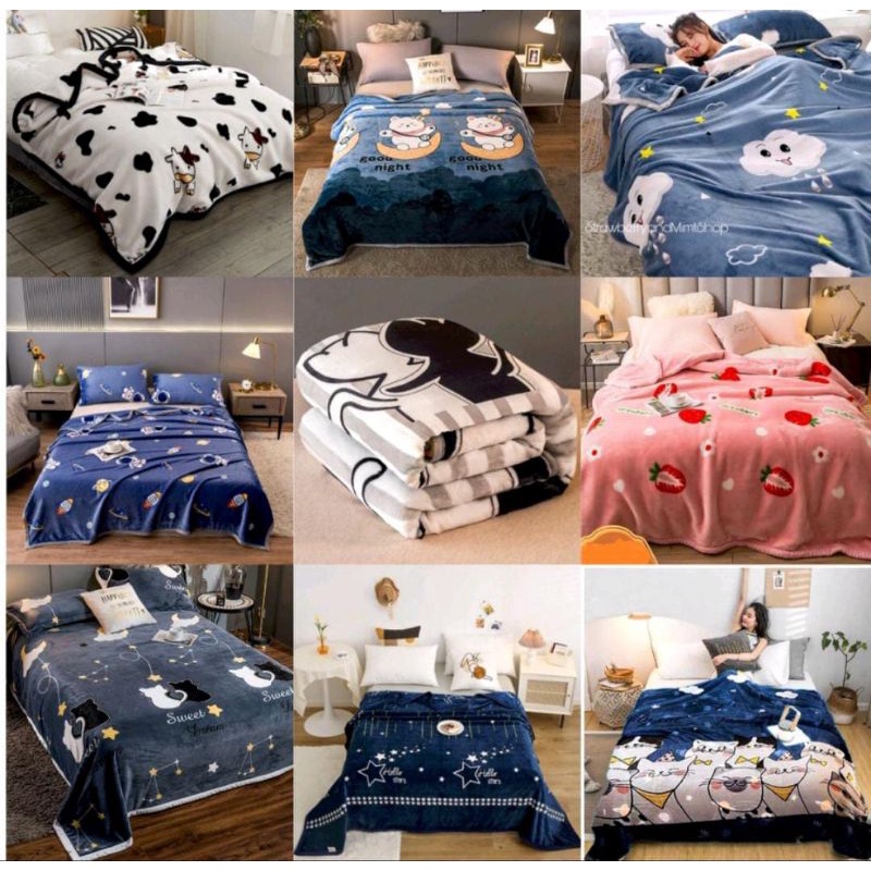 Selimut bulu halus blanket Size 150x200