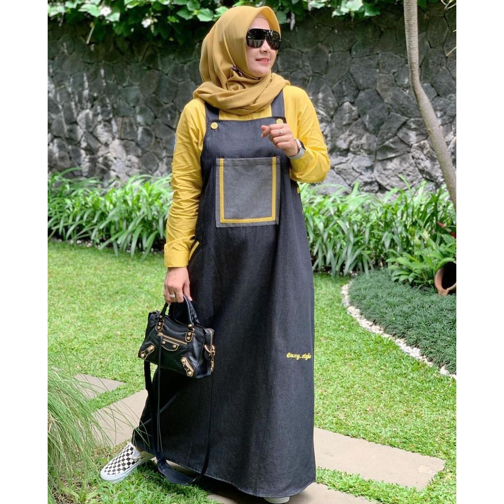 EAZY STYLE OVERALL SET DENIM KUNING