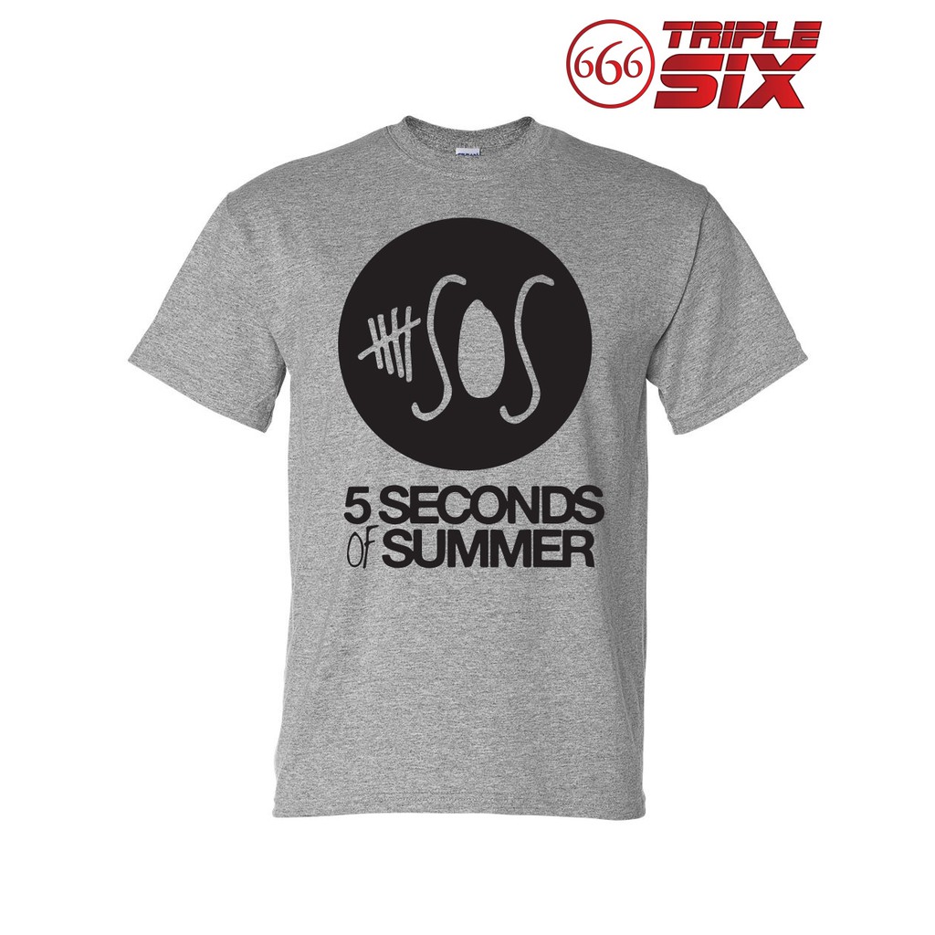 TRIPLESIX - Kaos / T-Shirt - 5 seconds of summer 5SOS - GREY