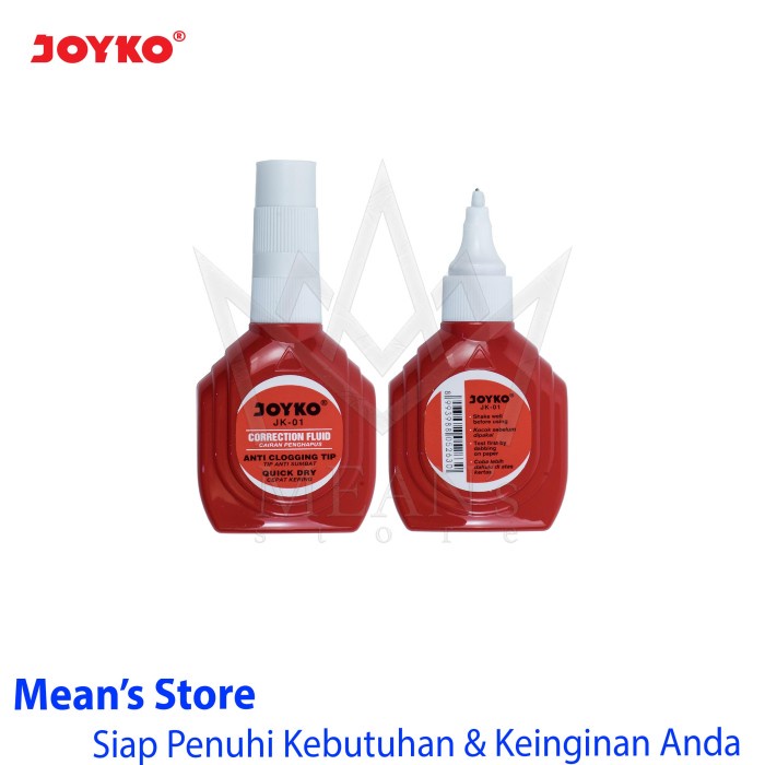 

Produk Correction Fluid Joyko Jk-01 Cair / Tip-Ex Cair Joyko Jk 01 / Lusinan Diskon