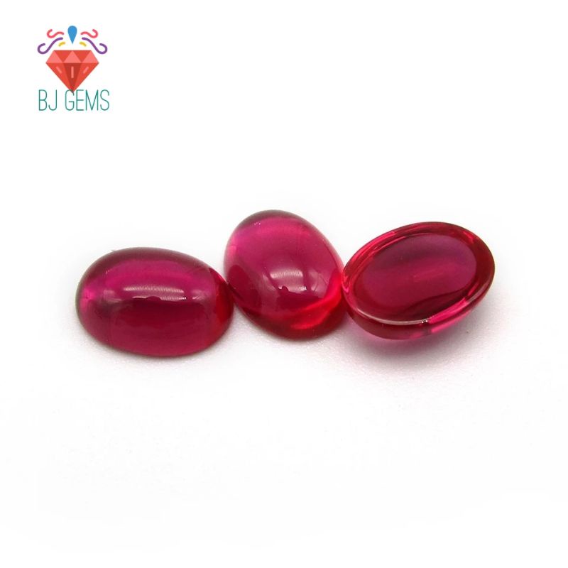 BIG size Merah Siem Original Kekerasan 9 Mohs scale Cabochon Permata Ruby Syntetic