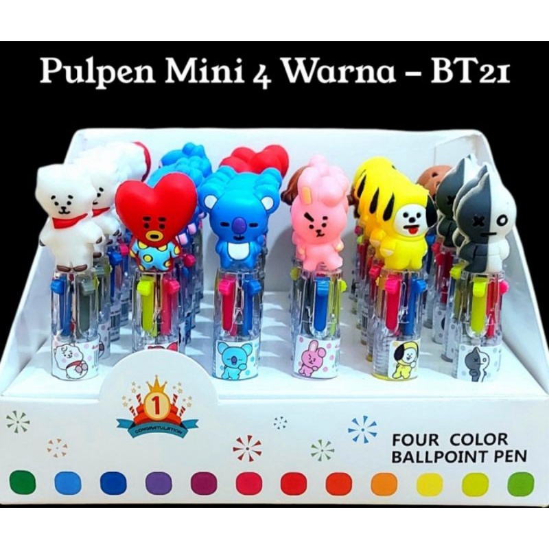 

Bolpen Pulpen MINI 4 Warna BT-21 BTS
