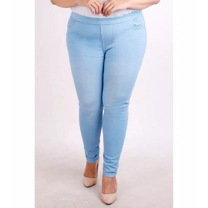 Celana Jeans Jumbo Wanita Pinggang Karet Sofjeans Legging