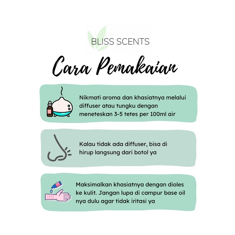 BLISS SCENTS Eucalyptus Essential Oil Aromatherapy Murni Therapeutic Grade Aromaterapi