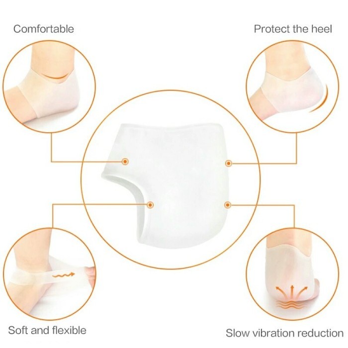 Heel Silicone Socks Anti Crack Gel Insoles Silikon Anti Tumit Pecah