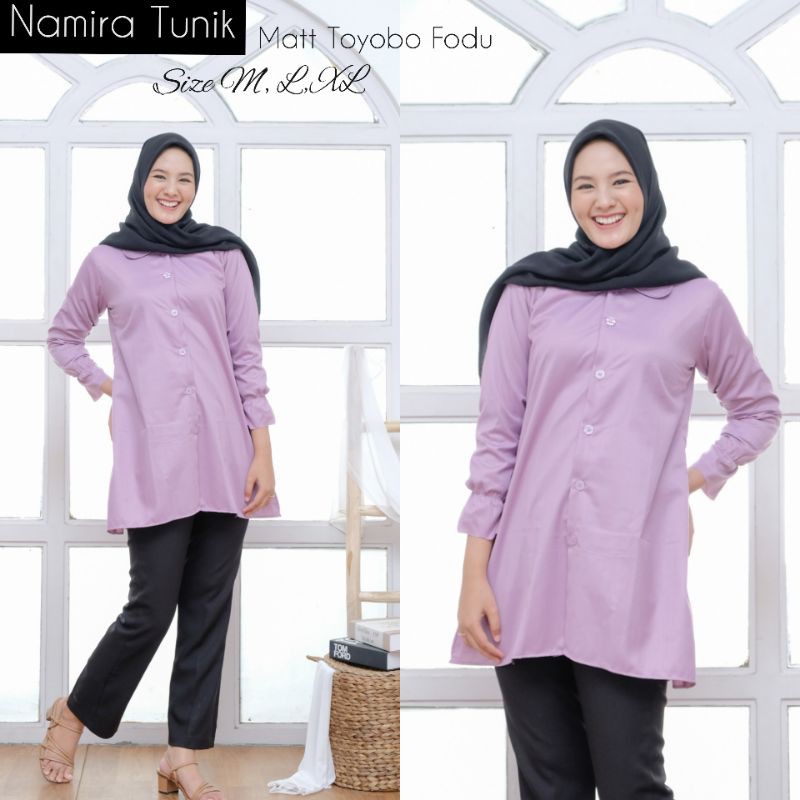 Tunik Namira/Tunik Lylac/Tunik polos Toyobo/kemeja polos wanita/Tunik kantor /kemeja wanita murah