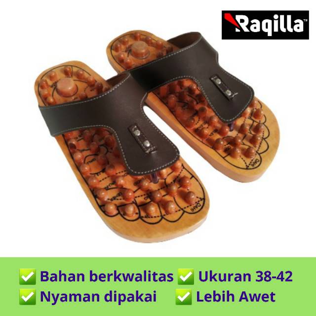 Sandal Kesehatan Refleksi Kayu Jepit Kesehatan - Raqilla