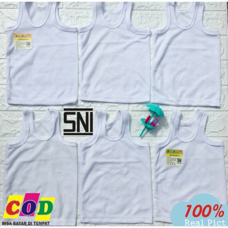 6 PCS Singlet Bayi Kaos dalam Bayi Umur 0-2 Tahun Almeera Baby and Kids