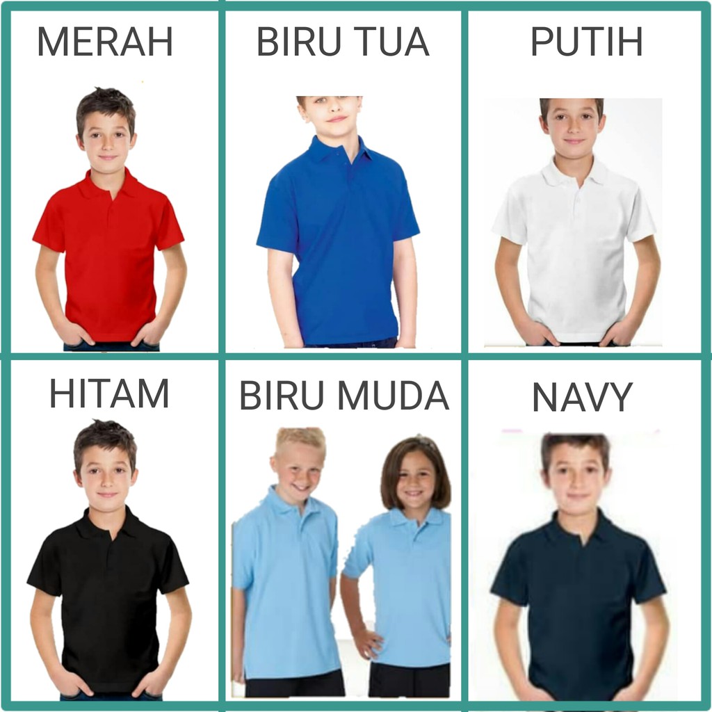 kaos kerah anak laki laki umur 8 - 15 tahun kaos anak cowo baju anak cowo baju anak laki KE6