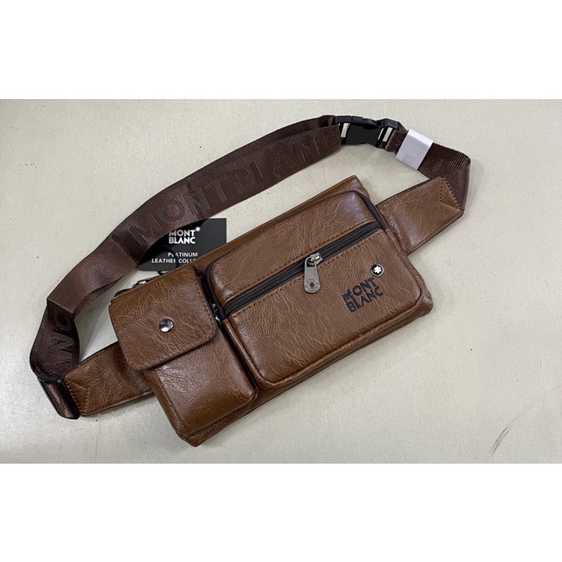 Tas Pinggang Kulit Waist Bag Leather MB Pria Impor/Tas Selempang Pria