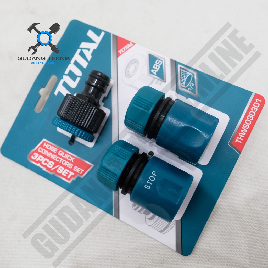 Sambungan Selang Air Set 3Pcs TOTAL THWS030301 / Hose Quick Connector THWS 030301