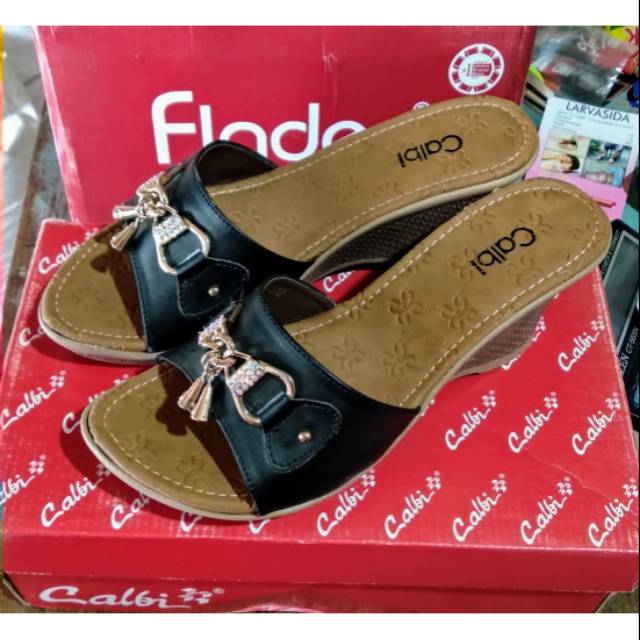 Calbi sandal wedges wanita cantik sandal hak 4cm sandal calbi original