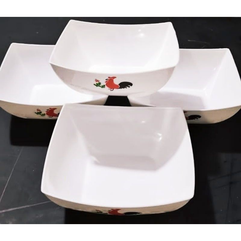 Mangkok Plastik kotak Gambar Ayam