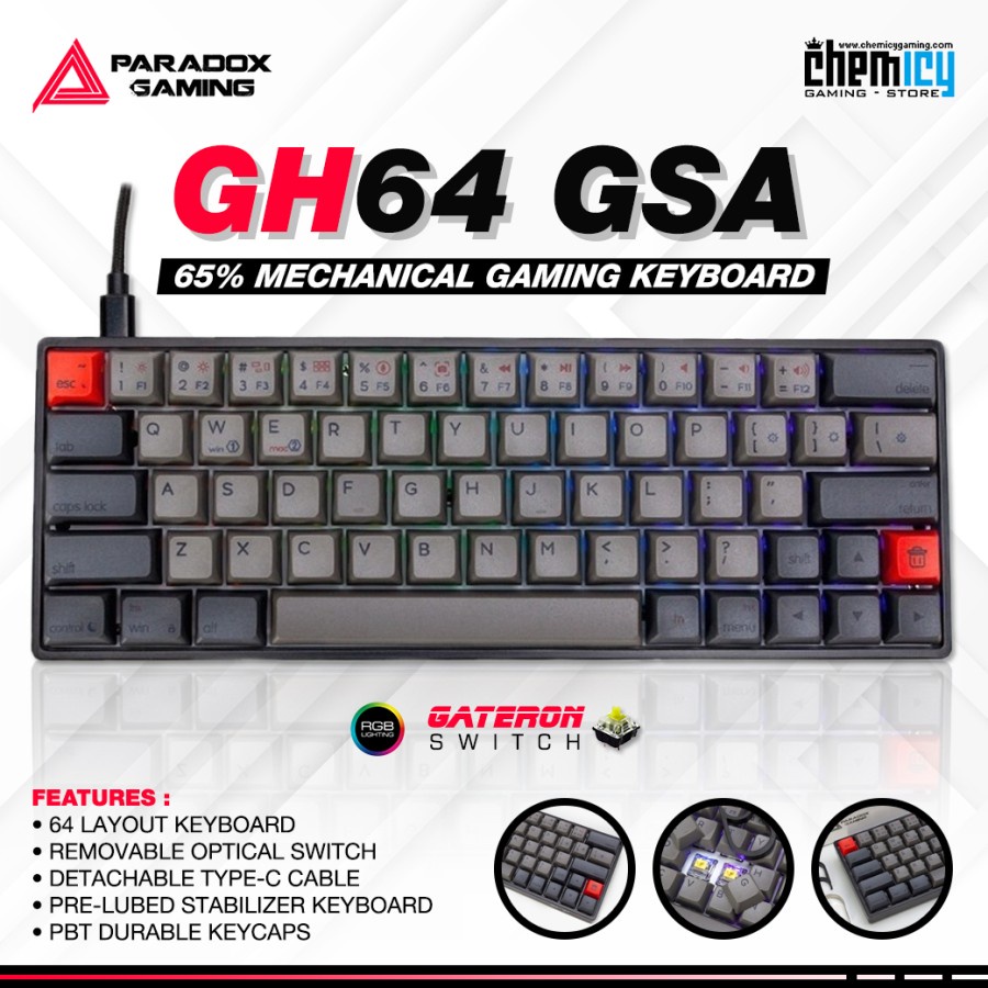 Paradox Gaming GH64 GSA Mechanical Gaming Keyboard