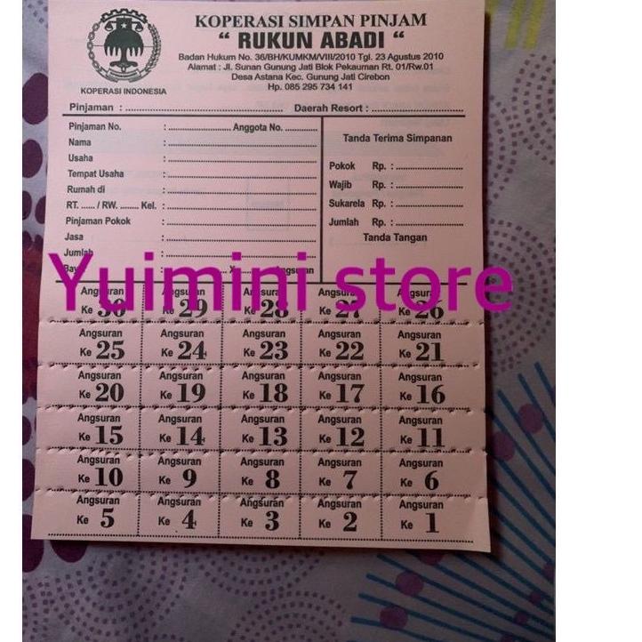 

[KODE BARANG H9N100] Promise buku angsuran koperasi praktis tinggal sobek ga perlu ribet catat isi 50 lembar wn