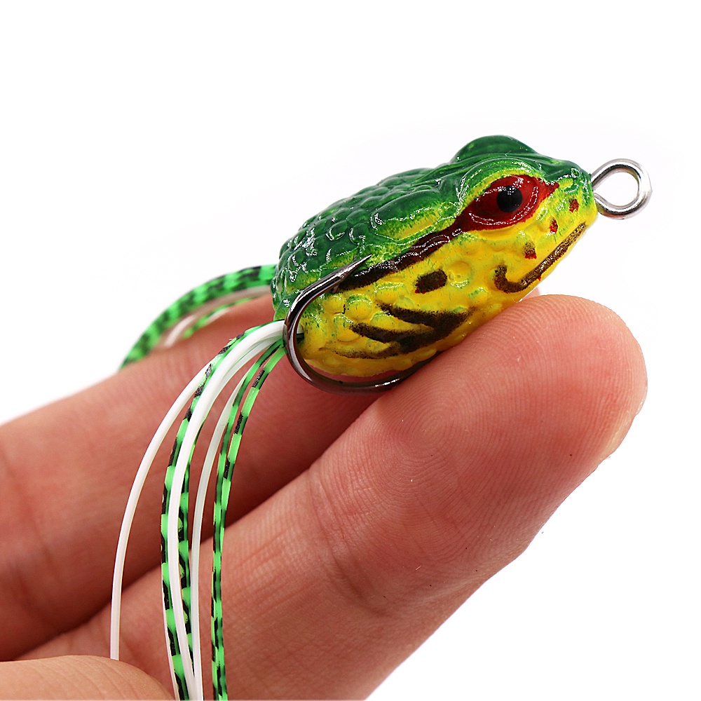 Umpan Pancing Soft Frog 2.5cm 3g Katak Casting Soft Frog Lure Floating Bait 3D Eyes soft frog killer Top Water Fishing Lure With Sequins Umpan Ikan alat mancing