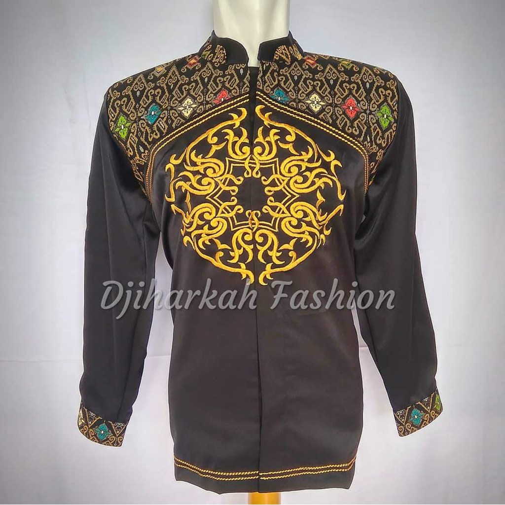 KOKO MEWAH BATIK PRIA BORDIR BULAT GOLD DJIHARKAH FASHION