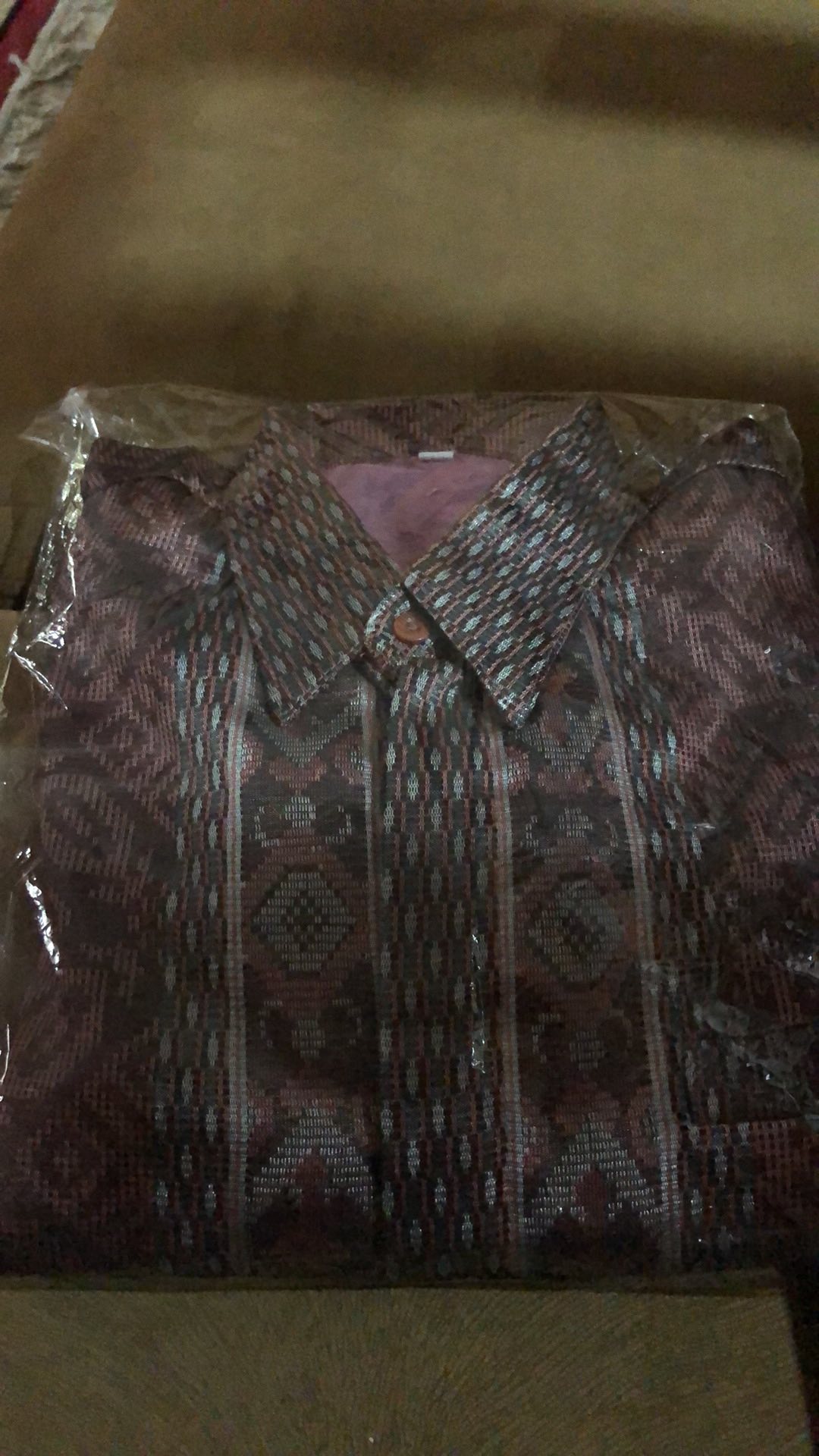 Kemeja Batik Pria Lengan Panjang Ethnic Tenun Songket Baron 1d