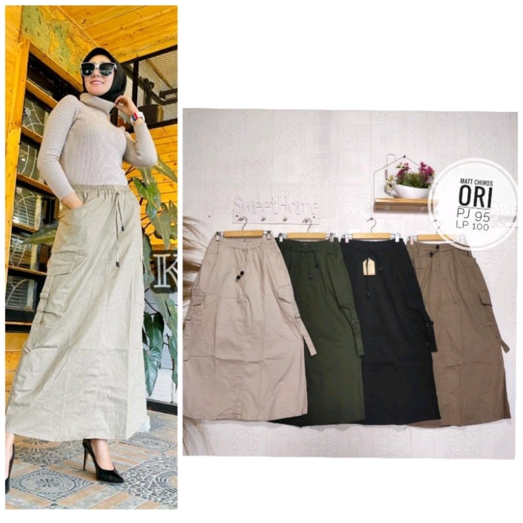 ROK CHINOS WANITA CARGO KEKINIAN // ROK WANITA JOGER // ROK WANITA KEKINIAN