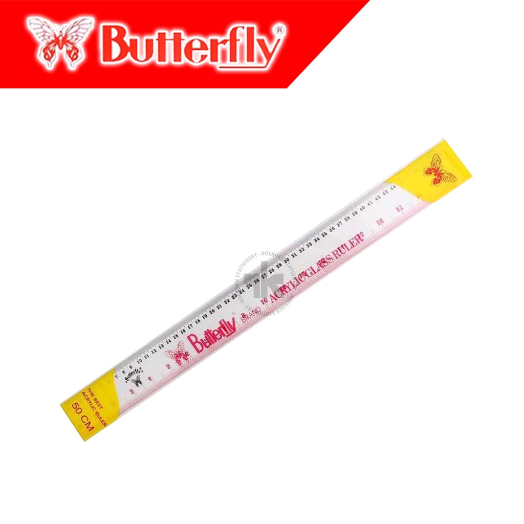 

Butterfly Ruler Penggaris Mika 50cm Polos BT-50