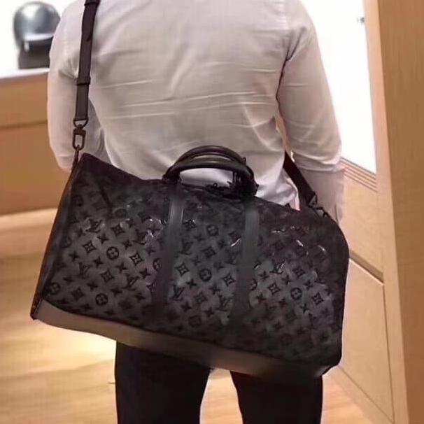 travel bag LV keepall black embroidery limited edition high quality