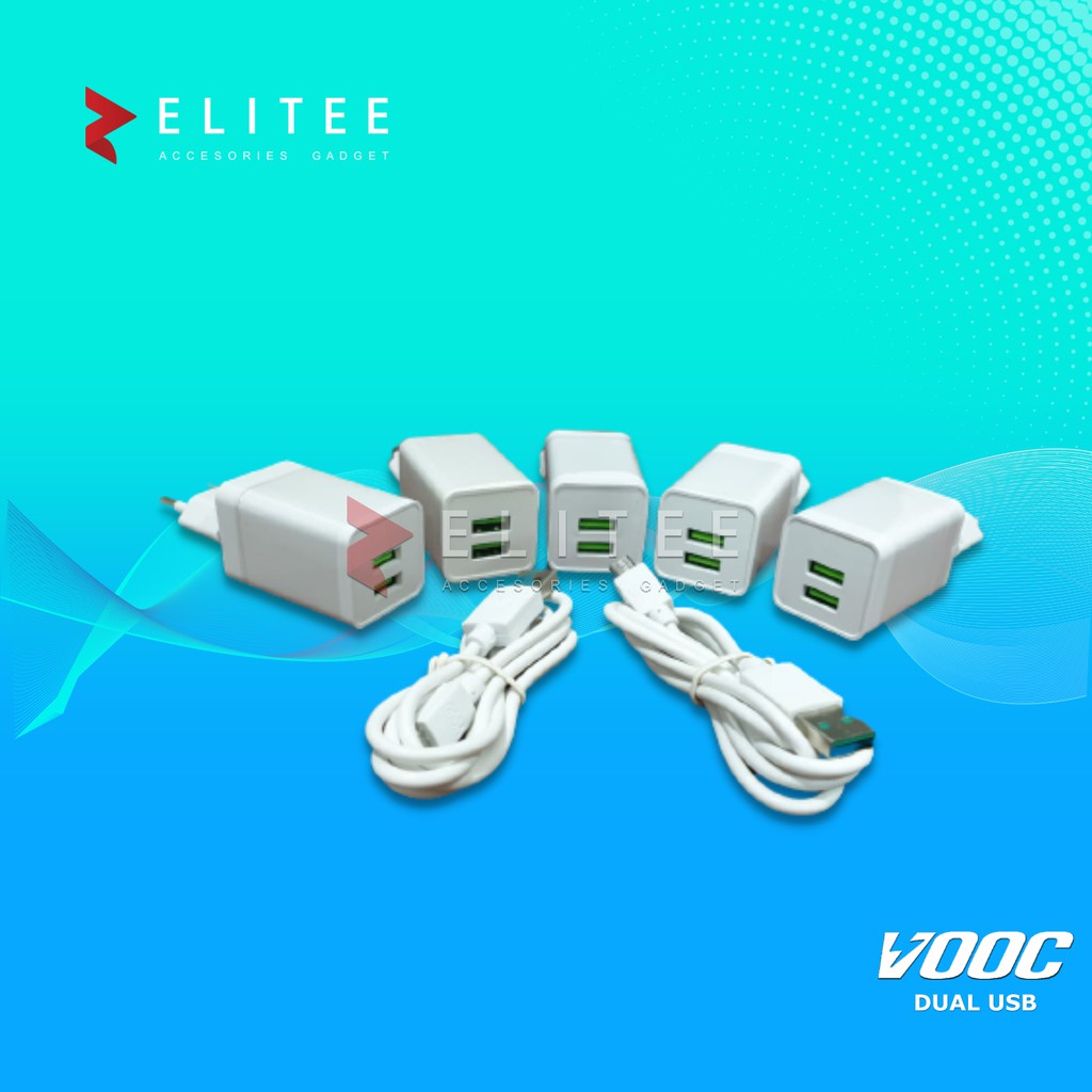 CHARGER BRANDED VOOC FAST CHARGING 2.A 2Ampere 2USB Ori 99%