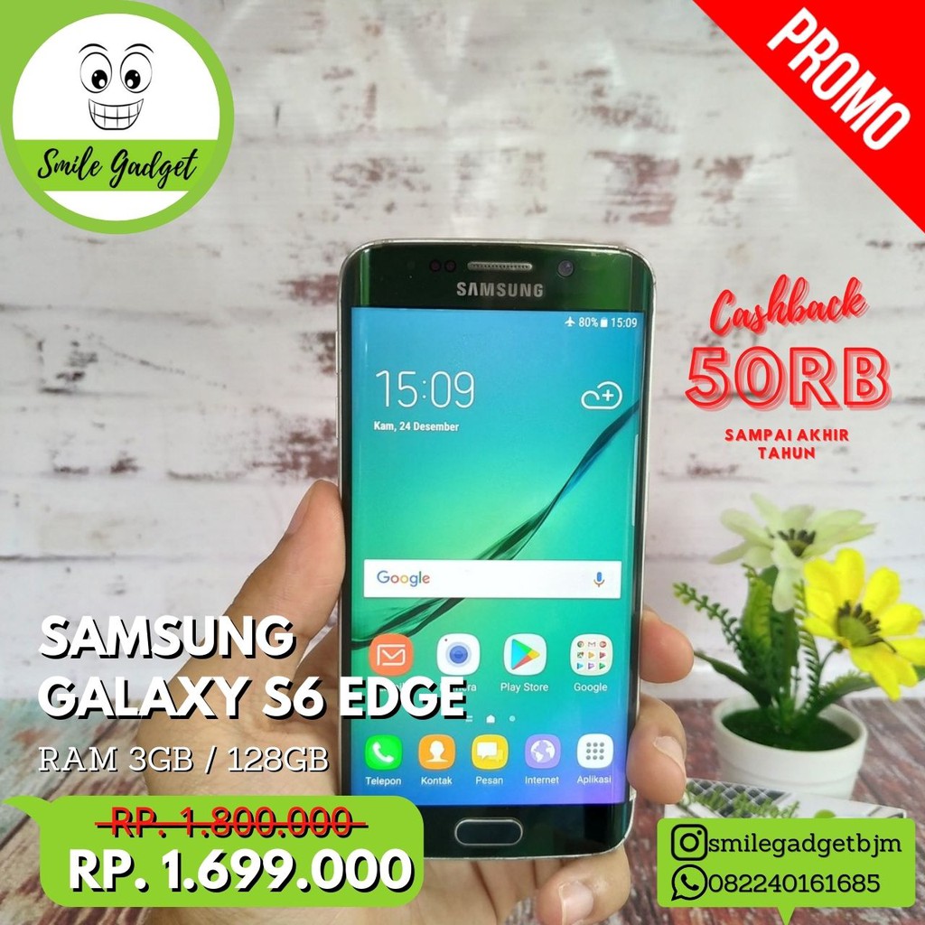 Jual Murah Hp Samsung Galaxy S6 Edge 3/128GB (Hp + Ces) Bekas Original