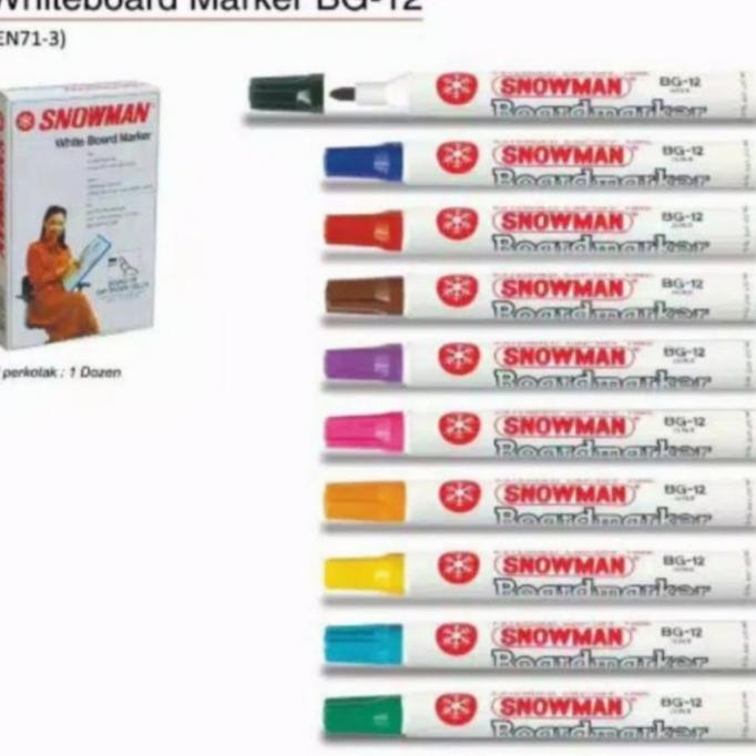 

Office & Stationery | Alat Tulis | Spidol Boardmarker Snowman Bg 12 Sedus (12 Pcs) | Best Seller