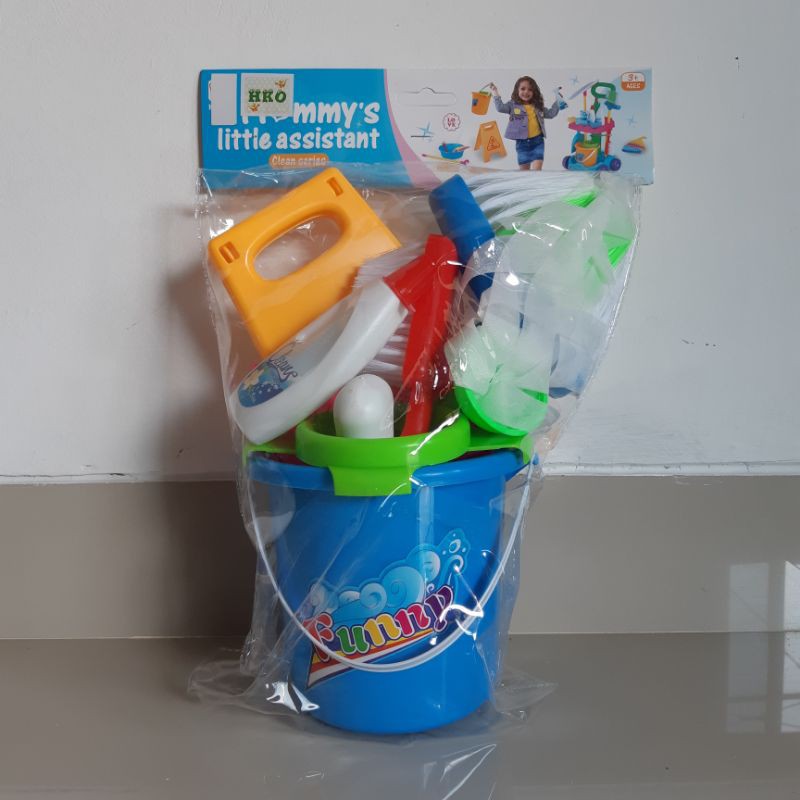 Mainan Cleaning Kit Set Alat Kebersihan - Sapu Pel Clean Anak Edukatif