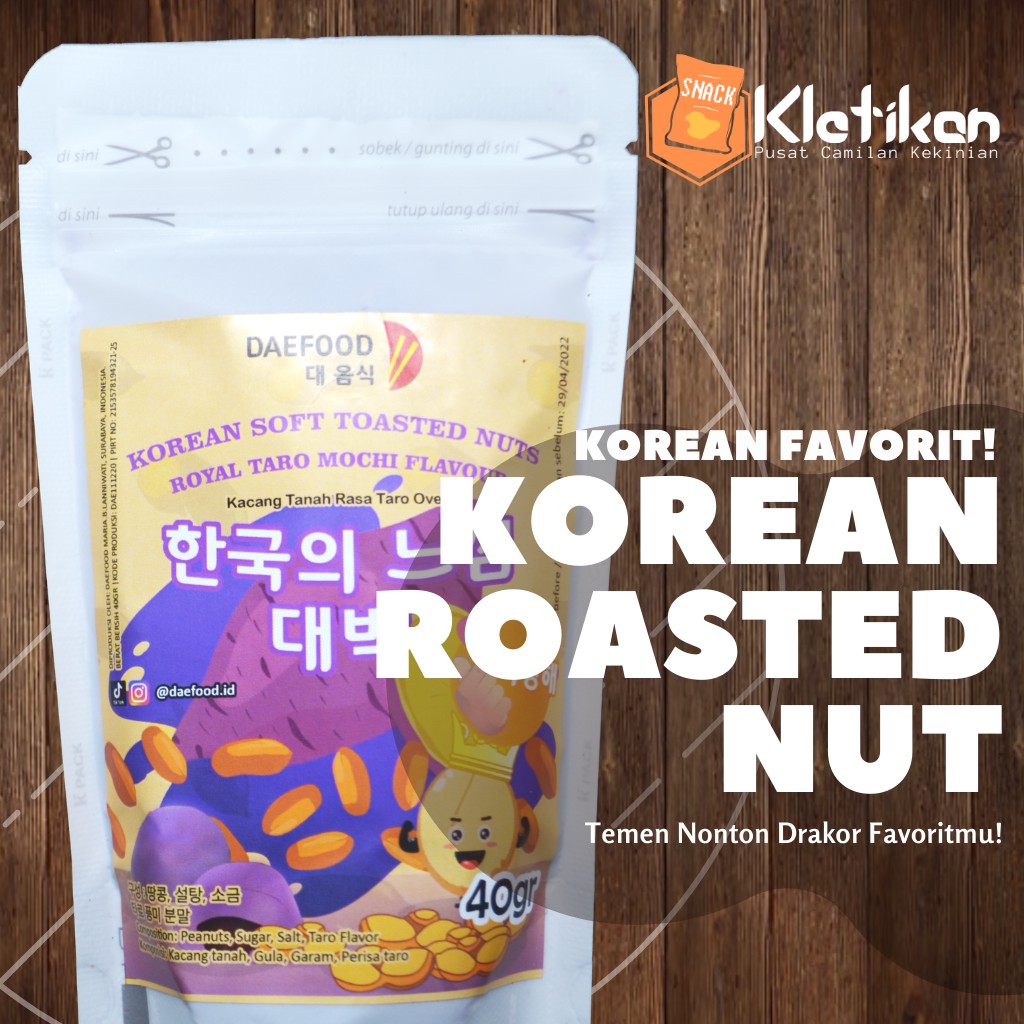 

Snack Korean - Korean Roasted Nut Royal Taro Mochi Daefood (Cemilan Viral / Kekinian / Murah)