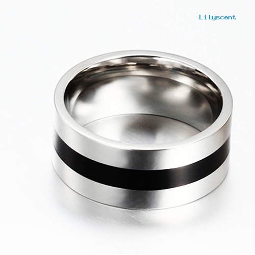 Ls Cincin Stainless Steel Simple Untuk Pria / Wanita