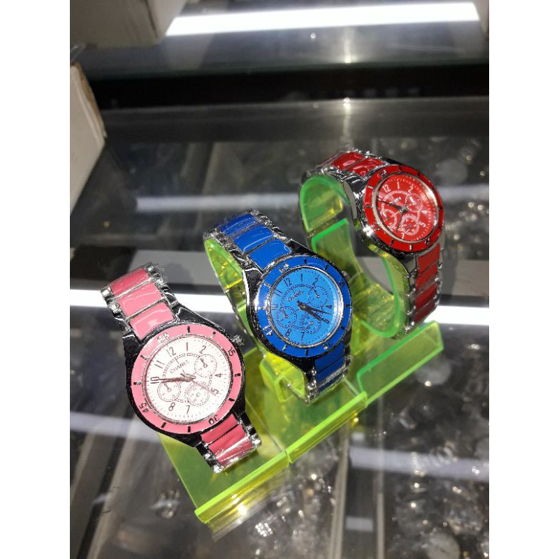 Jam tangan cewek rantai keramik stainless warna limited