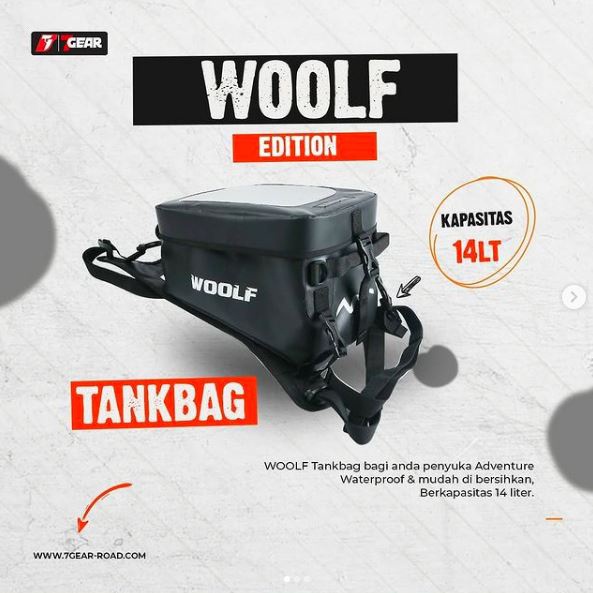 Tankbag 14L Waterproof 7Gear Woolf Tas Tangki Motor Anti Air