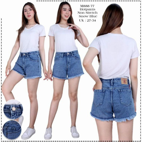 SUMMER JEANS HIGHWAIST (27-32) Celana Hotpants Jeans Rawis Korean Style