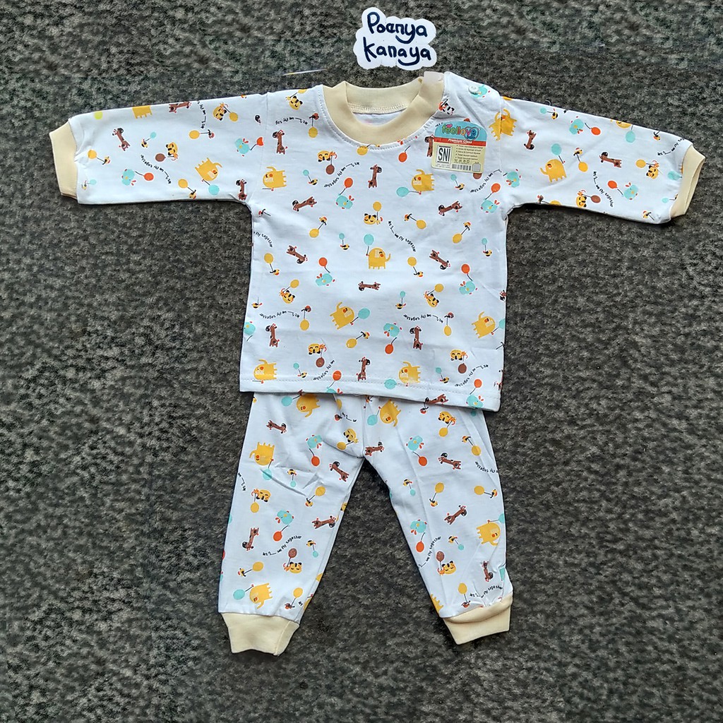 Setelan Baju Bayi Piyama Bayi Panjang Oblong Single Saffenda SPY20