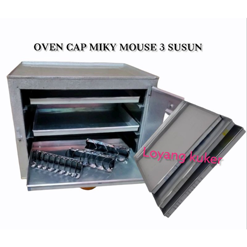 Oven Cap Mikky Mouse 3 Susun Free Loyang Oven 3 Pcs + Castangle 3 pcs